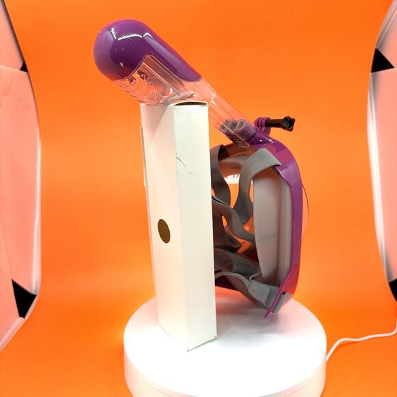 Snorkel Mask- 180 Degree Panoramic Full Face Design in Plum, Size Small/Medium - Picture 16 of 16